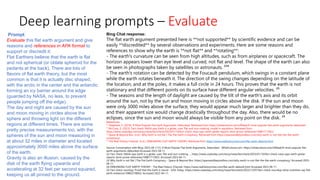 Deep learning prompts – Evaluate
Prompt:
Evaluate this flat earth argument and give
reasons and references in APA format to
support or discredit it:
Flat Earthers believe that the earth is flat
and not spherical (or oblate spheroid for the
pedants at the back). There are lots of
flavors of flat earth theory, but the most
common is that it is actually disc shaped,
with the arctic in the center and the antarctic
forming an icy barrier around the edge
(guarded by NASA, no less, to prevent
people jumping off the edge).
The day and night are caused by the sun
and moon moving in circles above the
sphere and throwing light on the different
regions at different times. There are some
pretty precise measurements too, with the
spheres of the sun and moon measuring in
at about 32 miles in diameter and located
approximately 3000 miles above the surface
of the earth.
Gravity is also an illusion, caused by the
disk of the earth flying upwards and
accelerating at 32 feet per second squared,
keeping us all pinned to the ground.
Bing Chat response:
The flat earth argument presented here is **not supported** by scientific evidence and can be
easily **discredited** by several observations and experiments. Here are some reasons and
references to show why the earth is **not flat** and **rotating**:
- The earth's curvature can be seen from high altitudes, such as from airplanes or spacecraft. The
horizon appears lower than eye level and curved, not flat and level. The shape of the earth can also
be seen in photographs taken by satellites or astronauts. ²³⁴
- The earth's rotation can be detected by the Foucault pendulum, which swings in a constant plane
while the earth rotates beneath it. The direction of the swing changes depending on the latitude of
the location, and at the poles, it makes a full circle in 24 hours. This proves that the earth is not
stationary and that different points on its surface have different angular velocities. ²⁵
- The seasons and the length of daylight are caused by the tilt of the earth's axis and its orbit
around the sun, not by the sun and moon moving in circles above the disk. If the sun and moon
were only 3000 miles above the surface, they would appear much larger and brighter than they do,
and their apparent size would change drastically throughout the day. Also, there would be no
eclipses, since the sun and moon would always be visible from any point on the disk. ²⁴
References:
²: Shephard, S. (2016). 9 Most Popular Flat Earth Arguments, Debunked. Retrieved from https://whatculture.com/offbeat/9-most-popular-flat-earth-arguments-debunked
³: McCrary, E. (2023). Fact check: NASA says Earth is a globe, uses 'flat and non-rotating' model in equations. Retrieved from
https://www.usatoday.com/story/news/factcheck/2023/01/10/fact-check-nasa-says-earth-globe-reports-dont-prove-otherwise/10881711002/
⁴: Space & Beyond Box. (n.d.). Why Earth is not flat | The Flat Earth Conspiracy. Retrieved from https://spaceandbeyondbox.com/why-earth-is-not-flat-the-flat-earth-
conspiracy/
⁵: The Real History Channel. (n.d.). DEBUNKING FLAT EARTH THEORY. Retrieved from https://www.realhistorychan.com/flat-earth-debunk.html
Source: Conversation with Bing, 2023-04-11(1) 9 Most Popular Flat Earth Arguments, Debunked - WhatCulture.com. https://whatculture.com/offbeat/9-most-popular-flat-
earth-arguments-debunked Accessed 2023-04-11.
(2) Fact check: NASA says Earth is a globe, uses 'flat and non-rotating .... https://www.usatoday.com/story/news/factcheck/2023/01/10/fact-check-nasa-says-earth-globe-
reports-dont-prove-otherwise/10881711002/ Accessed 2023-04-11.
(3) Why Earth is not flat | The Flat Earth Conspiracy - Space & Beyond Box. https://spaceandbeyondbox.com/why-earth-is-not-flat-the-flat-earth-conspiracy/ Accessed 2023-
04-11.
(4) DEBUNKING FLAT EARTH THEORY - The Real History Channel. https://www.realhistorychan.com/flat-earth-debunk.html Accessed 2023-04-11.
(5) Fact check roundup: Proof that the Earth is round - USA Today. https://www.usatoday.com/story/news/factcheck/2022/12/07/fact-check-roundup-what-scientists-say-flat-
earth-evidence/10802218002/ Accessed 2023-04-11.
 