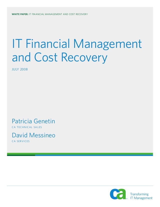 IT Financial Management And Cost Recovery