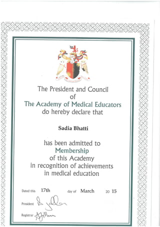 AOME certificate