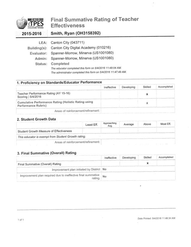 eTPES Ohio Evaluation 2015-2016
