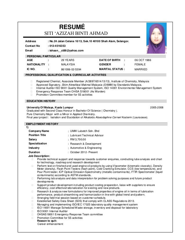 CV siti azizah