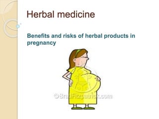 Herbal medicine
Benefits and risks of herbal products in
pregnancy
 
