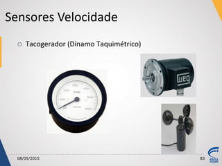  Tacogerador (Dínamo Taquimétrico)
08/05/2015 83
Sensores Velocidade
 