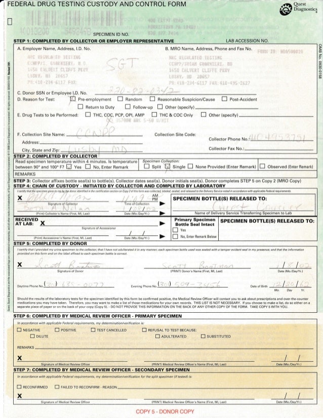 electric work history quest diagnostics form