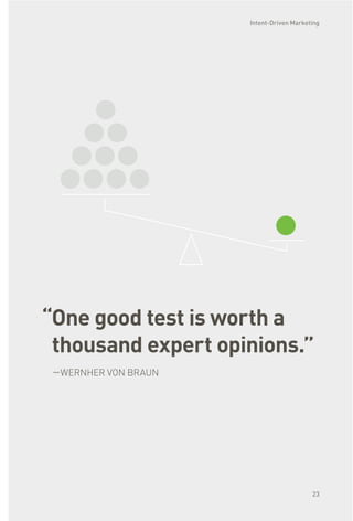 “One good test is worth a
thousand expert opinions.”
—WERNHER VON BRAUN
Intent-Driven Marketing
23
 