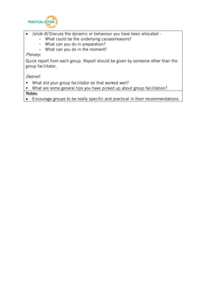 Facilitation Training Materials - Facilitator Guide | PDF