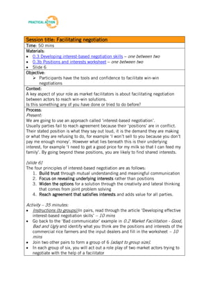 Facilitation Training Materials - Facilitator Guide | PDF