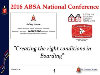 2016 ABSA National Conference
127/09/2016
1
 