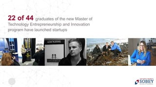 22 of 44 graduates of the new Master of
Technology Entrepreneurship and Innovation
program have launched startups
 
