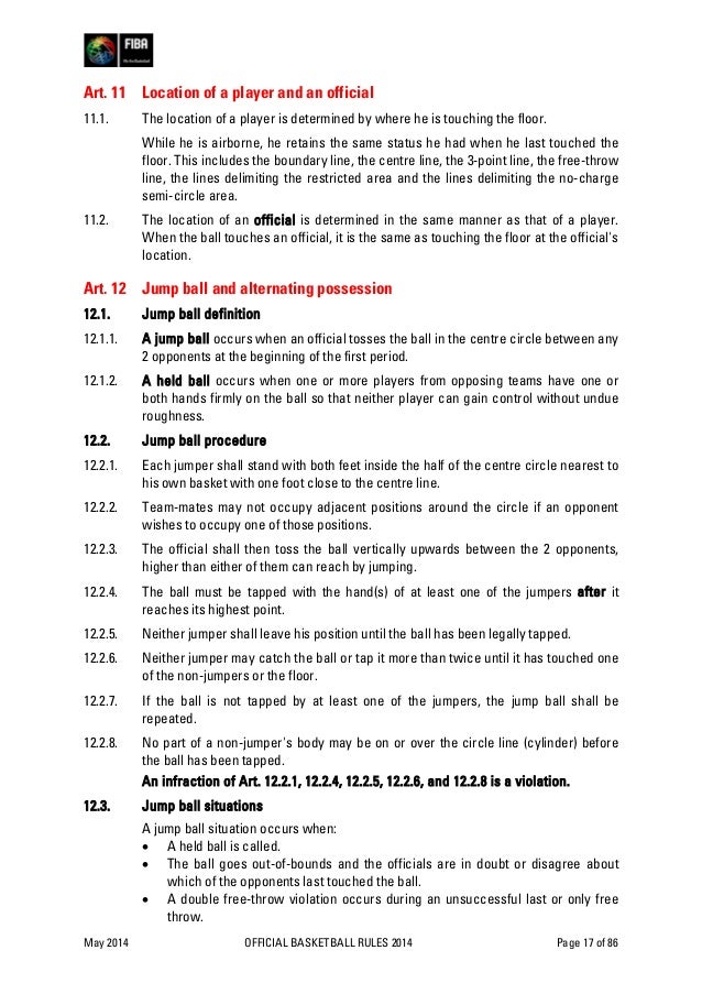FIBA Official Basketball Rules 2014