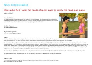 Hand Slaps Examples Traditional and pervasive games -- examples | PDF