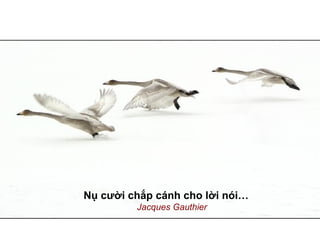 Nụ cười chắp cánh cho lời nói…
         Jacques Gauthier
 