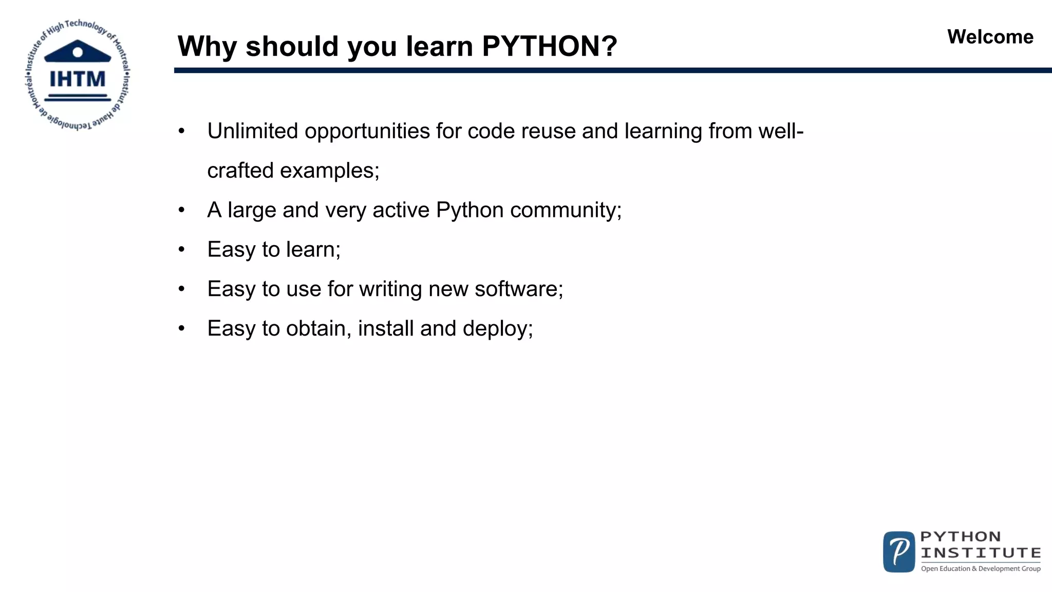 Python PCEP Welcome Opening | PPTX