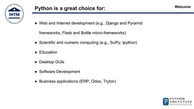 Python PCEP Welcome Opening | PPTX