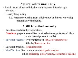 Difference between Active & Passive Immunity
Active Immunity Passive Immunity
Produced actively by host’s immune
system
Re...