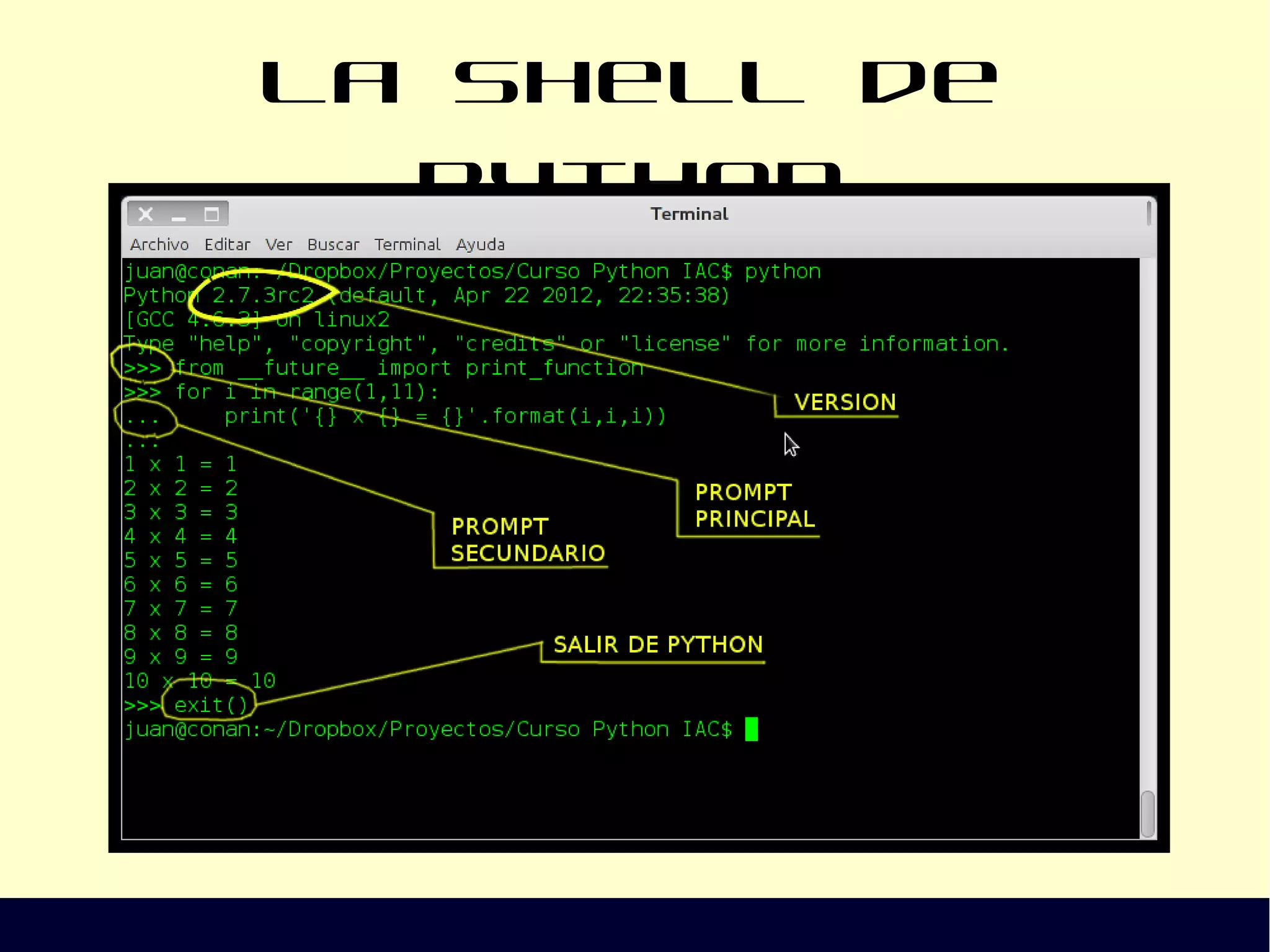 La Shell de Python
 