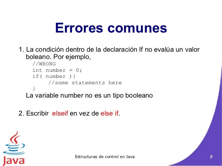 Estructuras de control en Java
