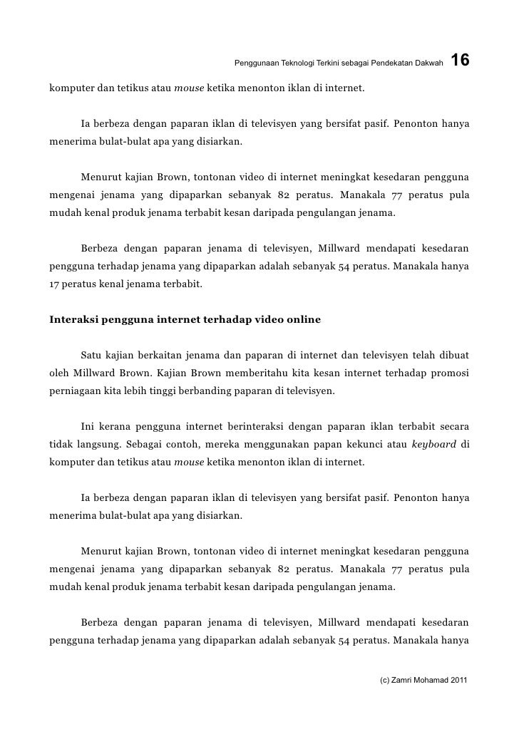 Penggunaan Teknologi Terkini sebagai Pendekatan Dakwah