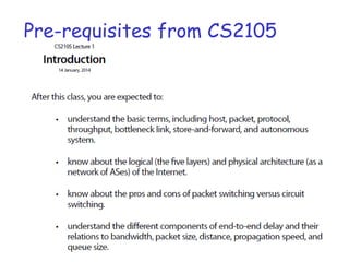 Pre-requisites from CS2105
 