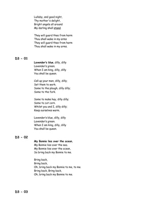 00 Lyrics 100 Songs For Kids