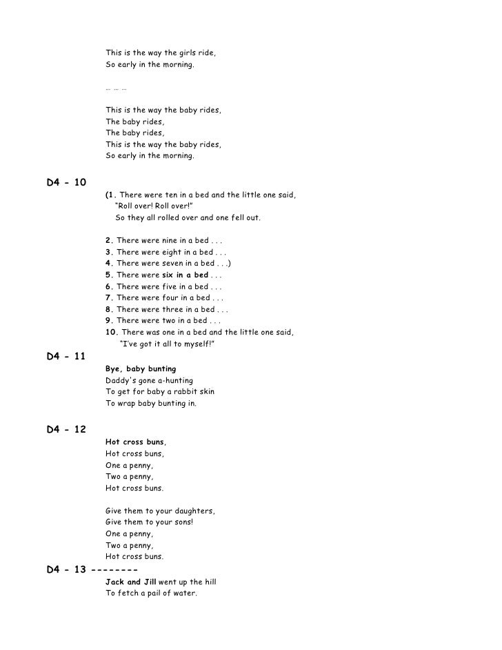 00 Lyrics 100 Songs For Kids