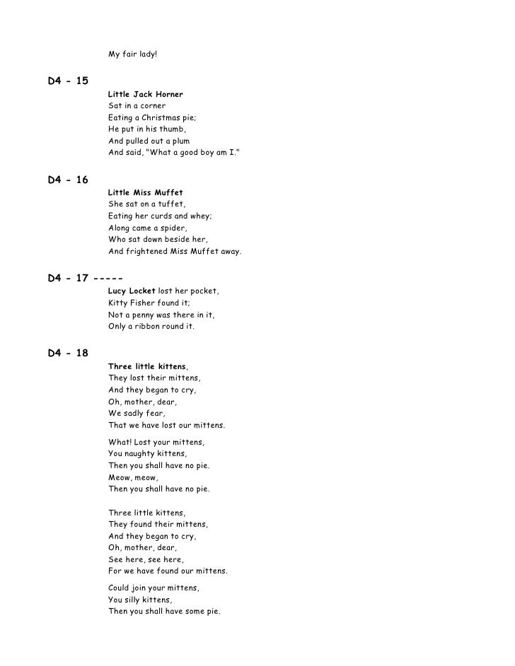00 Lyrics 100 Songs For Kids
