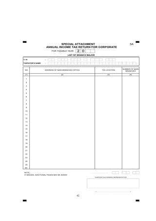 INSTRUCTION FOR THE COMPLETION OF INCOME TAX RETURN FOR CORPORATE