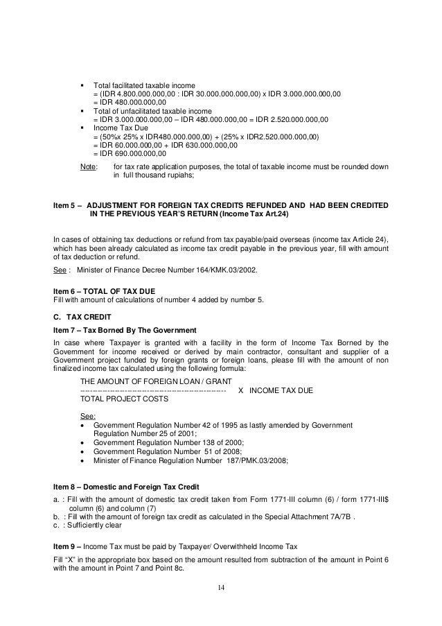 Instruction For The Completion Of Income Tax Return For Corporate