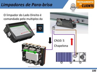 O limpador do Lado Direito é
comandado pelo multiplex da
carroceria:
CN10: 5
Chapelona
100
Limpadores de Para-brisa
 