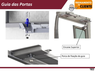 Porca de fixação do guia
Guia
Guia das Portas
Encaixe Superior
183
 