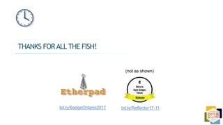 THANKS FORALLTHE FISH!
bit.ly/BadgeOntario2017
(not as shown)
bit.ly/Reflector17-11
 