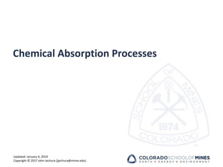 Updated: January 4, 2019
Copyright © 2017 John Jechura (jjechura@mines.edu)
Chemical Absorption Processes
 
