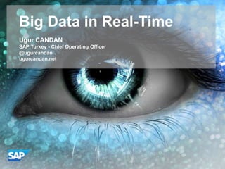 Big Data in Real-Time
Uğur CANDAN
SAP Turkey - Chief Operating Officer
@ugurcandan
ugurcandan.net

 