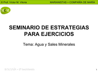 SEMINARIO DE ESTRATEGIAS PARA EJERCICIOS Tema: Agua y Sales Minerales 