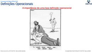 Formação Six Sigma White Belt
® Marcos Paulo Del Passo 2017 & AUCTUS - todos os direitos reservados © Copyright Marcos Paulo Del Passo 2017 & AUCTUS -Copy is prohibited
A importância de uma boa definição operacional
Definições Operacionais
 
