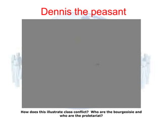 Dennis the peasant




© 2012 How does this illustrate class conflict? Who are the bourgeoisie and
         Pearson
Education, Inc. All rights   who are the proletariat?
reserved.
 