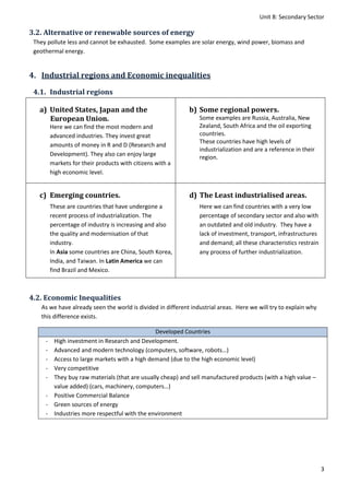 Unit 3 Secondary Sector | PDF