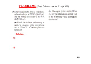 PROBLEMS (From Callister, chapter 6, page 189)
Solution
a)
b)
201
 