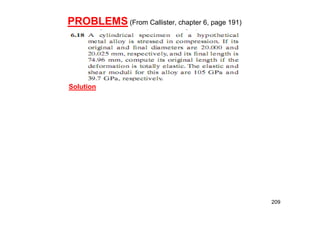 PROBLEMS (From Callister, chapter 6, page 191)
209
Solution
 