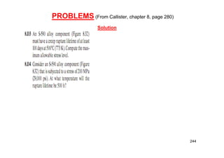 PROBLEMS (From Callister, chapter 8, page 280)
244
Solution
 