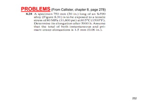252
PROBLEMS (From Callister, chapter 8, page 278)
 