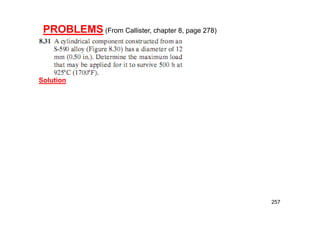 257
PROBLEMS (From Callister, chapter 8, page 278)
Solution
 