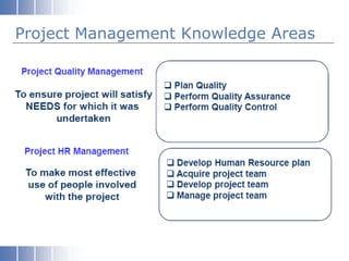 Project Management Knowledge Areas
 