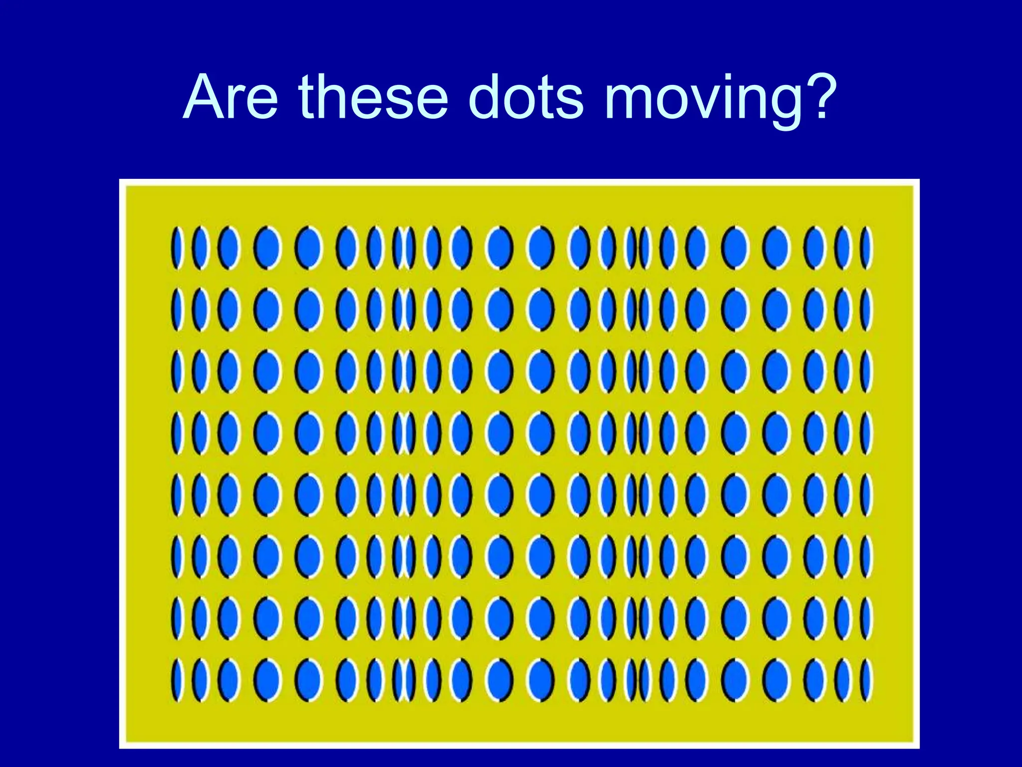 Are these dots moving?
 