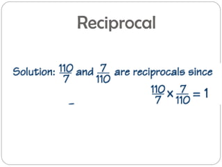 Reciprocal Non Example Math The Properties of Mathematics | PPT
