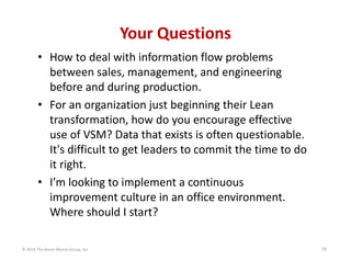 Your Questions
• How to deal with information flow problems 
between sales, management, and engineering 
before and during...