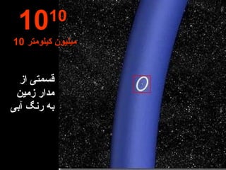 قسمتی از مدار زمین  به رنگ آبی 10 10  10  میلیون کیلومتر 