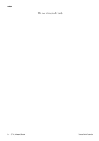 Analyst



                            This page is intentionally blank.




3-2 iTEVA Software Manual                                       Thermo Fisher Scientific
 