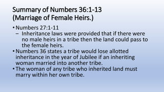 Numbers Chapter 33 Inheritance 01-12-20, Numbers 32-36, Lessons From Moses | PDF