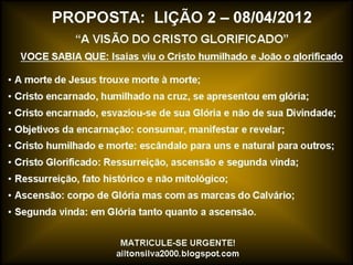 Lição 1 - Apocalipse, a revelação de Jesus Cristo